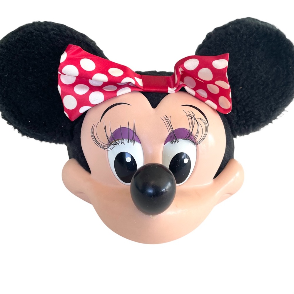 Vintage Minnie Mouse Snapback Hat 3D Head Plush Ears Molded Face